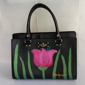 Kate Spade Custom Hand Painted Patent Leather Handbag Purse